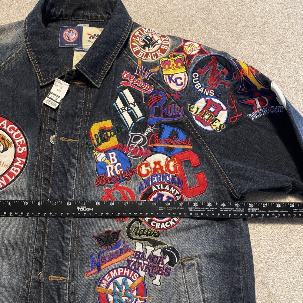 Negro League Baseball Museum NLBM NLBPA MLB Embroidered Denim Jacket Pants Set - Picture 4 of 16
